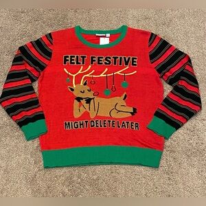 NWT Mighty Fine Funny Ugly Christmas Sweater Size L
